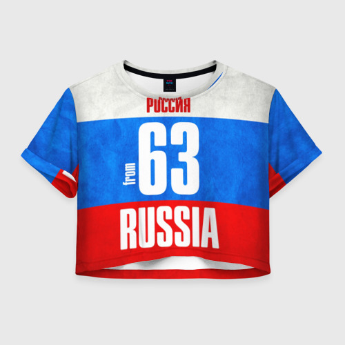 Женская футболка Crop-top 3D Russia (from 63), цвет 3D печать