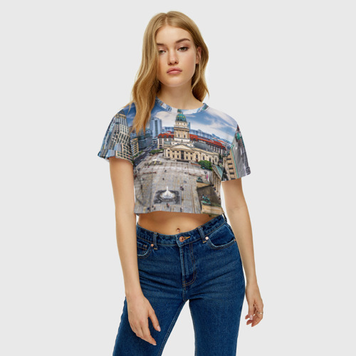 Женская футболка Crop-top 3D Германия, цвет 3D печать - фото 3