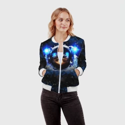 Женский бомбер 3D Кот космонавт - фото 2