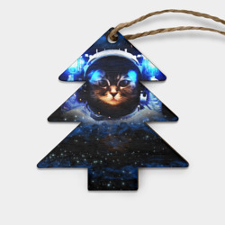 Игрушка деревянная Ёлочка Кот космонавт