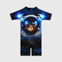 Детский купальный костюм 3D Кот космонавт