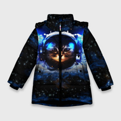 Зимняя куртка для девочек 3D Кот космонавт