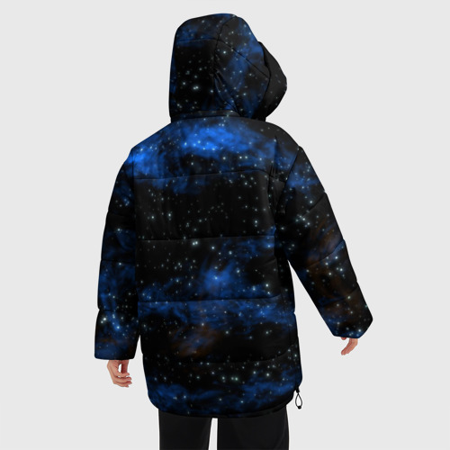 Женская зимняя куртка Oversize Кот космонавт, цвет черный - фото 4