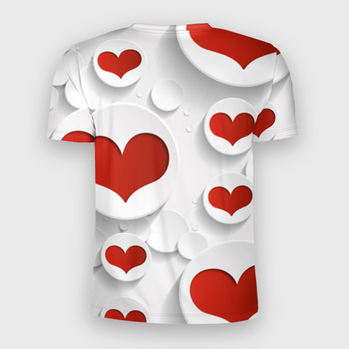 Мужская футболка 3D Slim Сердца 2, цвет 3D печать - фото 2
