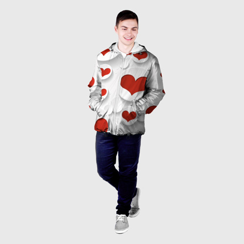 Мужская куртка 3D Сердца 2, цвет 3D печать - фото 3