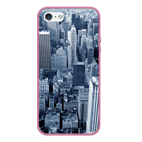 Чехол для iPhone 5/5S матовый New York, цвет малиновый