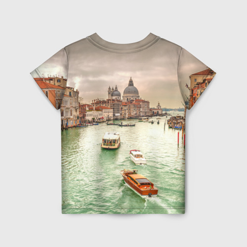 Детская футболка 3D с принтом Венеция, вид сзади #1
