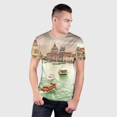 Мужская футболка 3D Slim Венеция, цвет 3D печать - фото 3