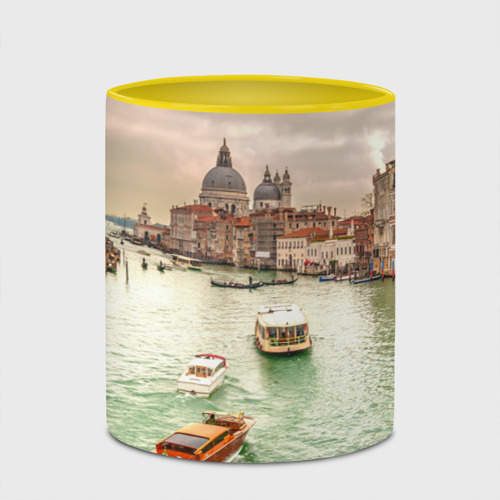 Кружка с полной запечаткой Венеция, цвет белый + желтый - фото 4