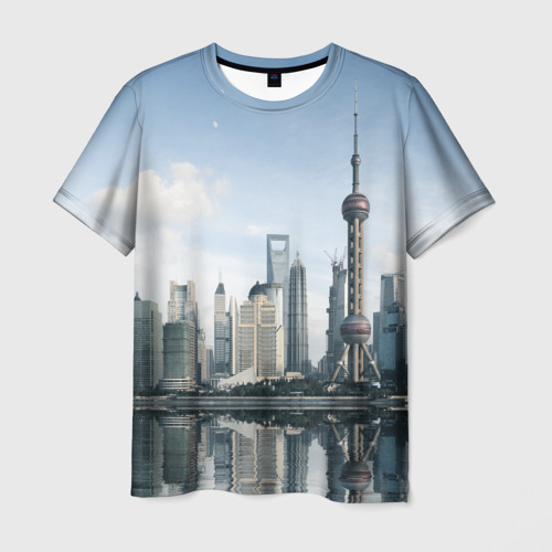 Мужская футболка 3D Шанхай, цвет 3D печать