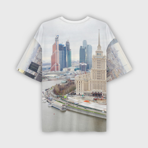 Мужская футболка oversize 3D Москва-Сити, цвет 3D печать - фото 2