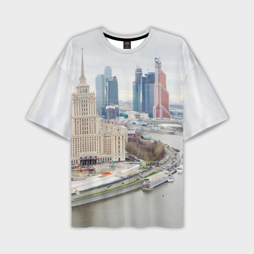 Мужская футболка oversize 3D Москва-Сити, цвет 3D печать