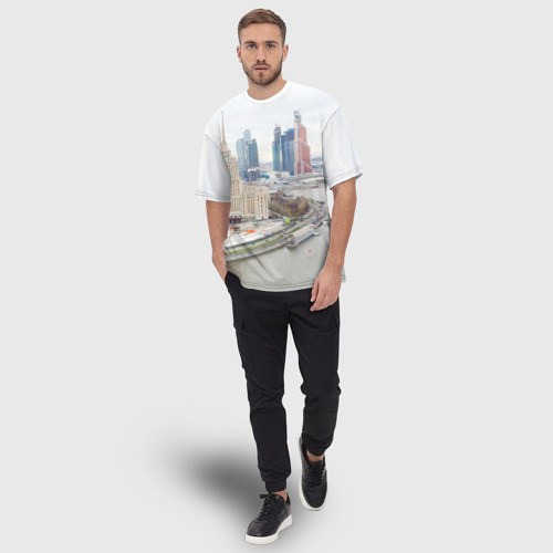 Мужская футболка oversize 3D Москва-Сити, цвет 3D печать - фото 5
