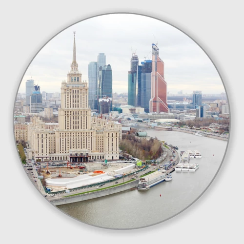 Круглый коврик для мышки Москва-Сити