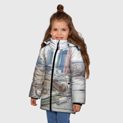 Зимняя куртка для девочек 3D Москва-Сити - фото 2