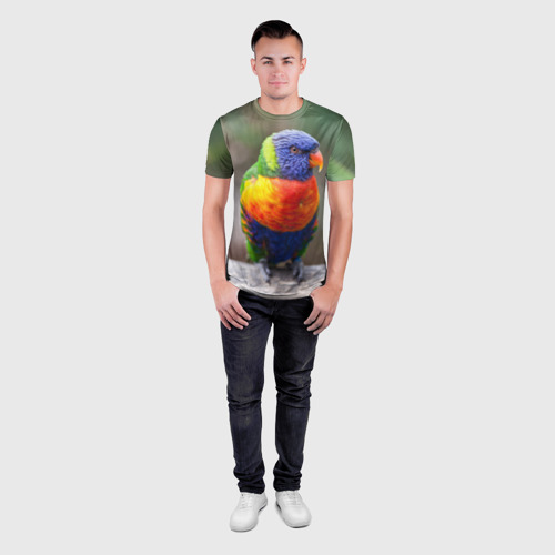 Мужская футболка 3D Slim Попугай, цвет 3D печать - фото 4