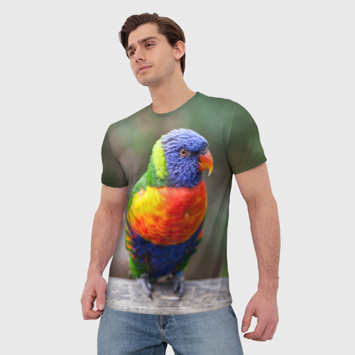 Мужская футболка 3D Попугай, цвет 3D печать - фото 3
