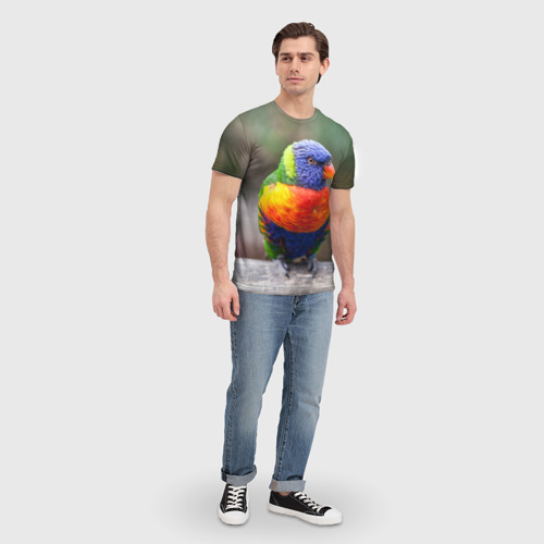 Мужская футболка 3D Попугай, цвет 3D печать - фото 5