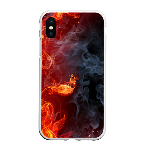 Чехол для iPhone XS Max матовый Стихия огня