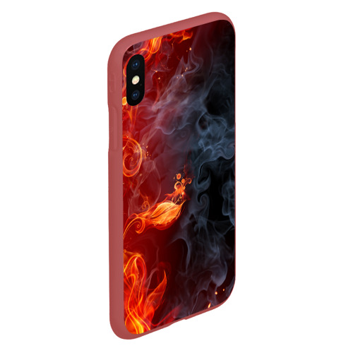 Чехол для iPhone XS Max матовый Стихия огня, цвет красный - фото 3