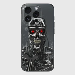 Чехол для iPhone 16 Pro силиконовый с защитой камеры Терминатор 2