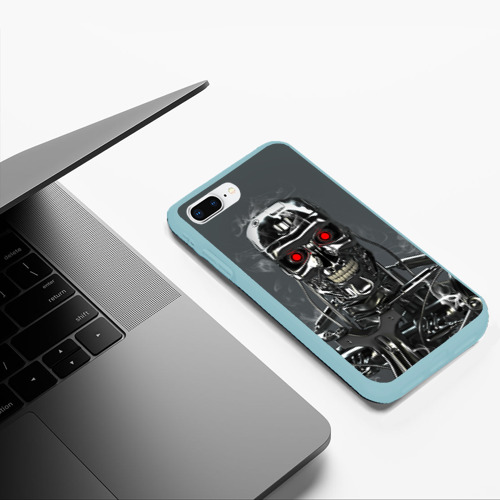 Чехол для iPhone 7Plus/8 Plus матовый Терминатор 2, цвет мятный - фото 5