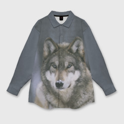 Женская рубашка oversize 3D Волк