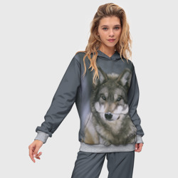 Женский костюм с толстовкой 3D Волк - фото 2