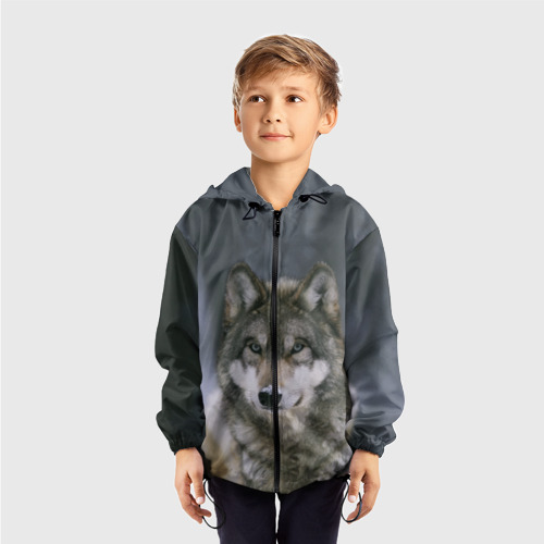 Детская ветровка 3D Волк, цвет черный - фото 3