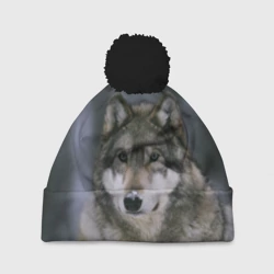 Шапка 3D c помпоном Волк