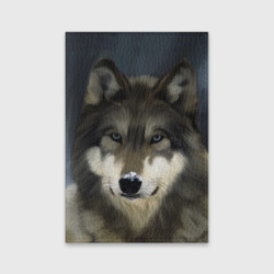 Обложка для паспорта матовая кожа Картина волк