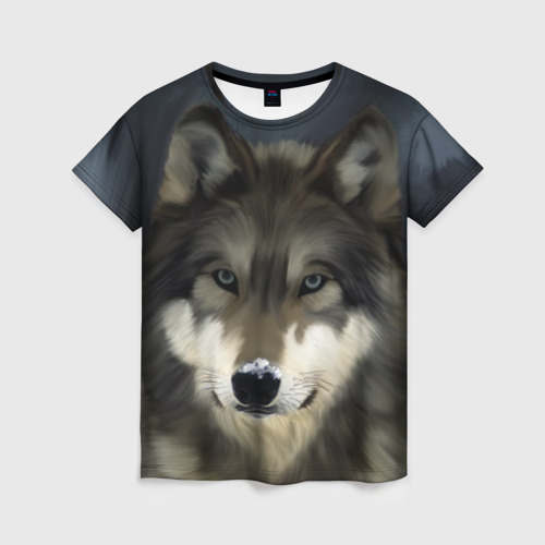 Женская футболка 3D Картина волк, цвет 3D печать