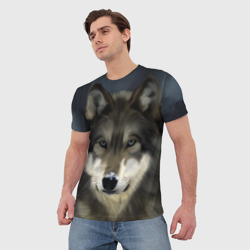 Мужская футболка 3D Картина волк - фото 2