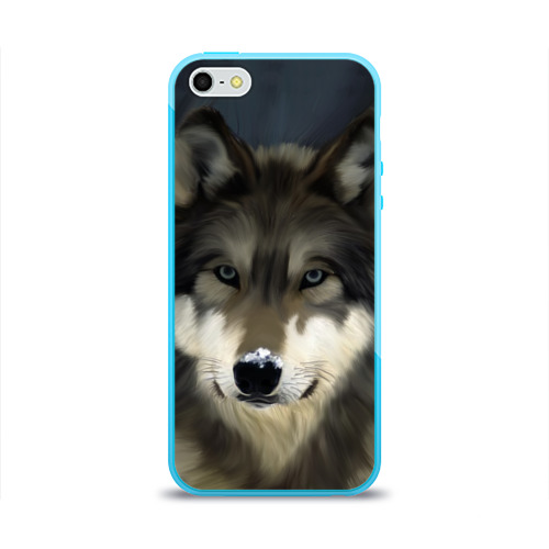 Чехол для Apple iPhone 5/5S силиконовый глянцевый Картина волк Фото 01 Чехол для Apple iPhone 5/5S силиконовый глянцевый Картина волк Фото 01