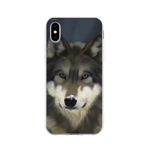 Чехол для Apple iPhone X силиконовый матовый Картина волк Фото 01 Чехол для Apple iPhone X силиконовый матовый Картина волк Фото 01