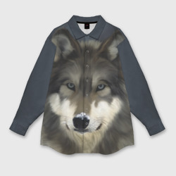 Мужская рубашка oversize 3D Картина волк