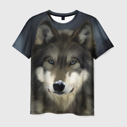 Мужская футболка 3D Картина волк