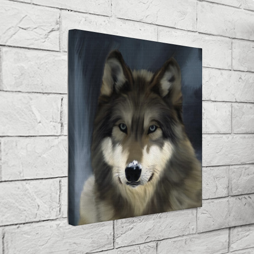 Холст квадратный Картина волк, цвет 3D печать - фото 3
