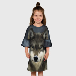 Детское платье 3D Картина волк - фото 2