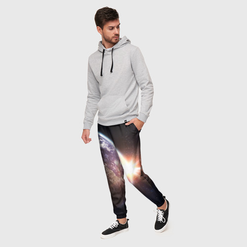 Мужские брюки 3D Космический свет, цвет 3D печать - фото 3