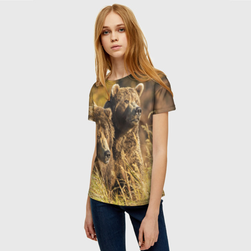 Женская футболка 3D Медведи - фото 3
