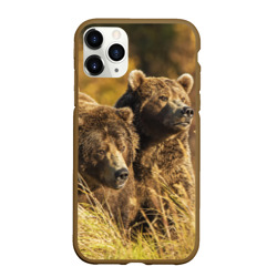 Чехол для iPhone 11 Pro Max матовый Медведи
