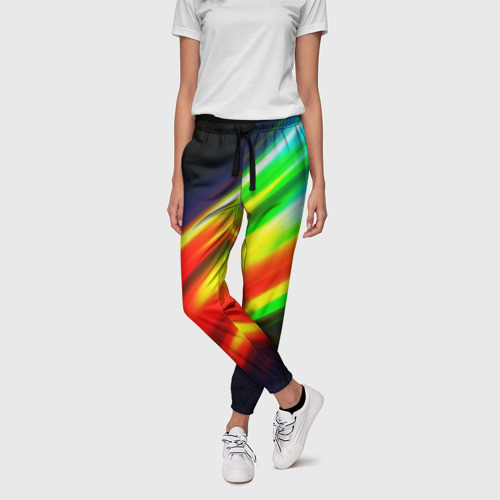 Женские брюки 3D Цветные блики, цвет 3D печать - фото 3
