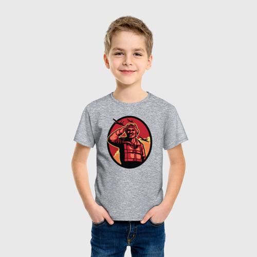 Детская футболка хлопок ВВС, цвет меланж - фото 3