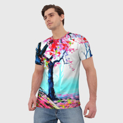 Мужская футболка 3D Сакура - фото 2