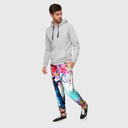 Мужские брюки 3D Сакура, цвет 3D печать - фото 3