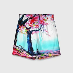 Детские спортивные шорты 3D Сакура