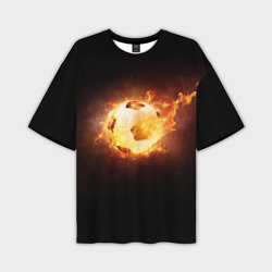 Мужская футболка oversize 3D Огненный мяч