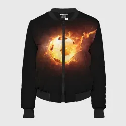 Женский бомбер 3D Огненный мяч