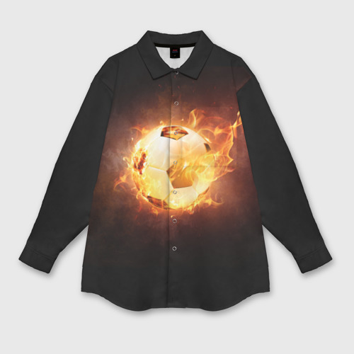 Женская рубашка oversize 3D с принтом Огненный мяч, вид спереди #2